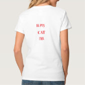 猫の肉球、ユーモア、お守り Tシャツ (裏面)