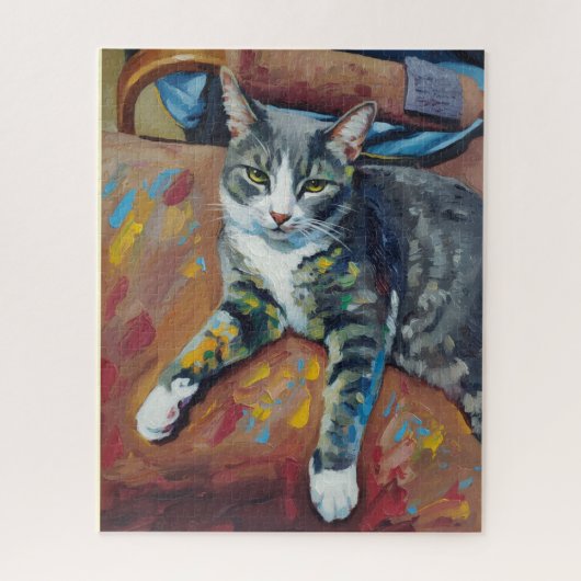 猫の肖像画パズル ジグソーパズル (縦)