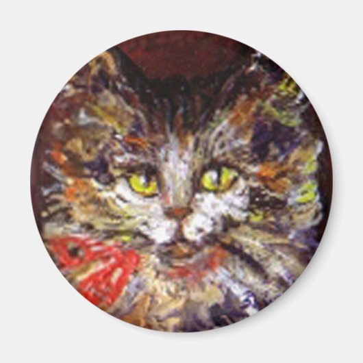 猫の肖像画 マグネット (正面)