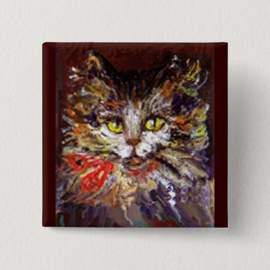 猫の肖像画 缶バッジ (正面)