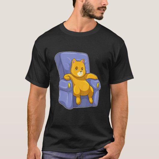 猫の肘掛け椅子 Tシャツ (正面)