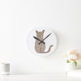 猫の背中 ラウンド壁時計