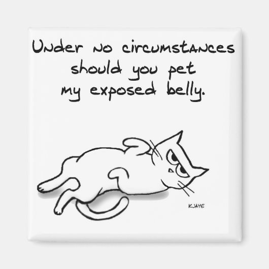 猫の腹をペットにしないおもしろい- Cat冷蔵庫用マグネット マグネット (正面)