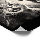 猫の自撮り 森林 木々 エイリアン UFO ビッグフット 幽默 ポスター (角)