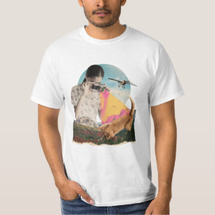猫の自然写真家コラージュ Tシャツ