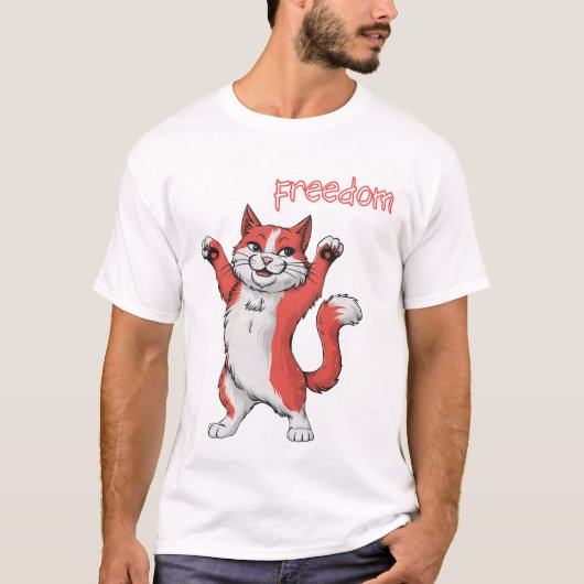 猫の自由 Tシャツ (正面)