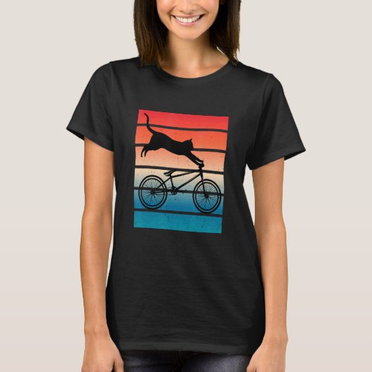 猫の自転車 サイクリング 自転車 猫 Tシャツ (正面)