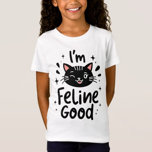 猫の良おもしろいい猫 Tシャツ (正面)