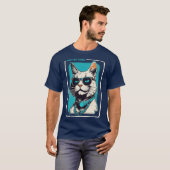 猫の色だけになる Tシャツ (正面フル)