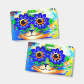 猫の花の目 バッジ (正面＆裏面)