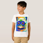 猫の花の目 Tシャツ (正面フル)