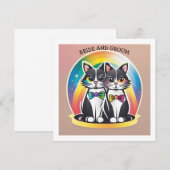 猫の花婿花嫁 招待状 (正面/裏面)