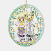 猫の花嫁と花婿のオーナメント セラミックオーナメント (左)