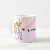 猫の花嫁と花婿のマグカップ コーヒーマグカップ (正面左)