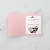 猫の花嫁と花婿の結婚ダンスグリーティングカード カード (内部)