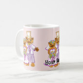 猫の花嫁と花婿の結婚式マグカップ コーヒーマグカップ (正面左)