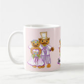 猫の花嫁と花婿の結婚式マグカップ コーヒーマグカップ (左)