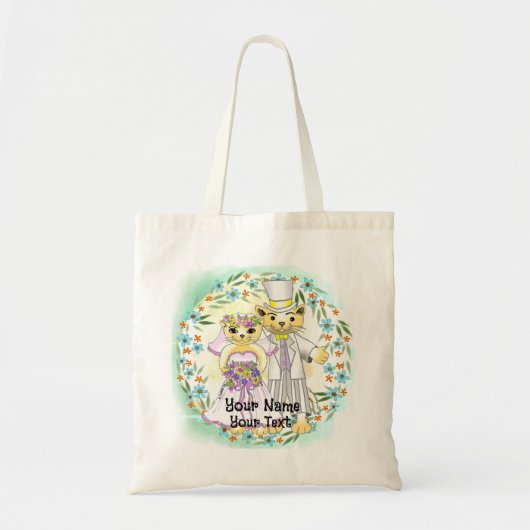 猫の花嫁と花婿 トートバッグ (正面)