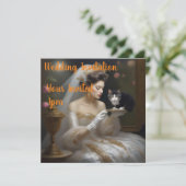 猫の花嫁の油彩画 招待状 (スタンド正面)