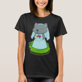 猫の花嫁の花のウェディング Tシャツ