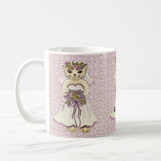 猫の花嫁マグ コーヒーマグカップ (左)