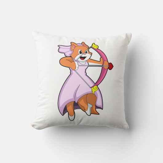 猫の花嫁 ウェディングドレス.PNG クッション (正面)