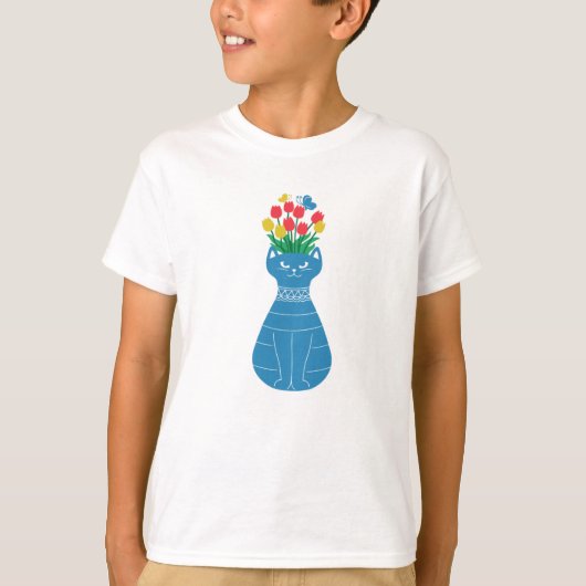 猫の花瓶 Tシャツ (正面)