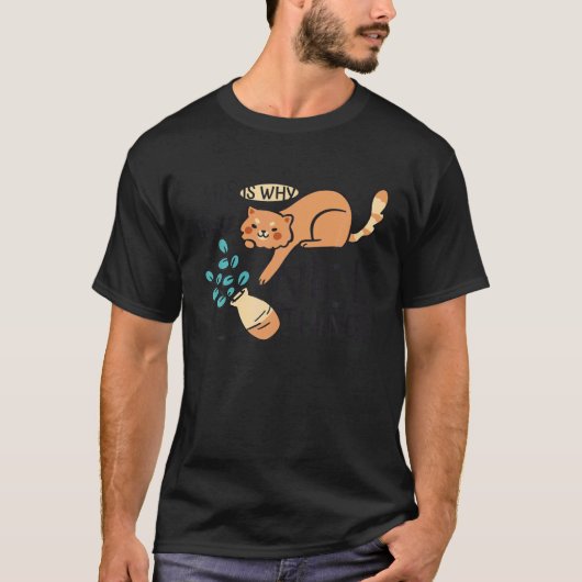猫の花瓶 Tシャツ (正面)