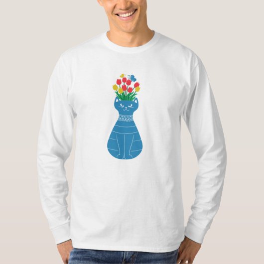 猫の花瓶 Tシャツ (正面)