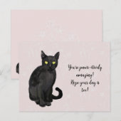 猫の花背景 ポストカード (正面/裏面)