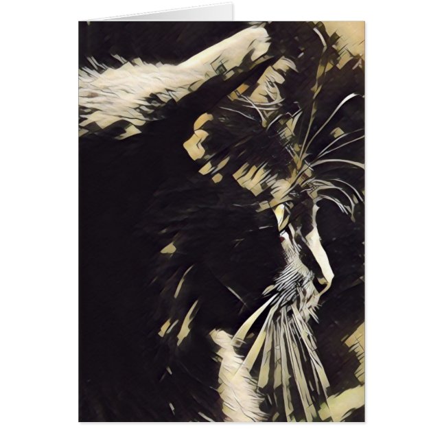 猫の芸術のノート、黒猫のプロフィール(中ブランク) (正面)