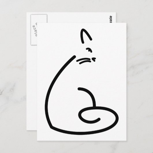 猫の芸術的渦巻形のシルエット ポストカード (正面/裏面)