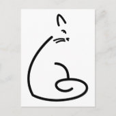 猫の芸術的渦巻形のシルエット ポストカード (正面)