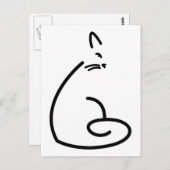 猫の芸術的渦巻形のシルエット ポストカード (正面/裏面)