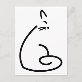 猫の芸術的渦巻形のシルエット ポストカード