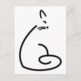 猫の芸術的渦巻形のシルエット ポストカード