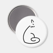 猫の芸術的渦巻形のシルエット マグネット (正面/裏面)