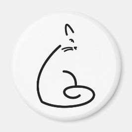 猫の芸術的渦巻形のシルエット マグネット