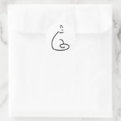 猫の芸術的渦巻形のシルエット ラウンドシール (バッグ)