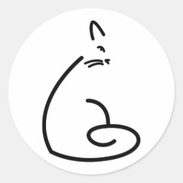 猫の芸術的渦巻形のシルエット ラウンドシール