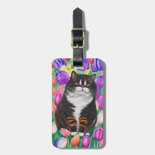 猫の荷札 ラゲッジタグ (正面縦)