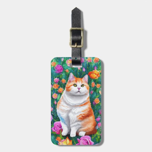 猫の荷札 ラゲッジタグ (正面縦)