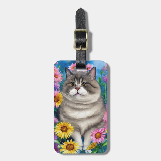 猫の荷札 ラゲッジタグ (正面縦)