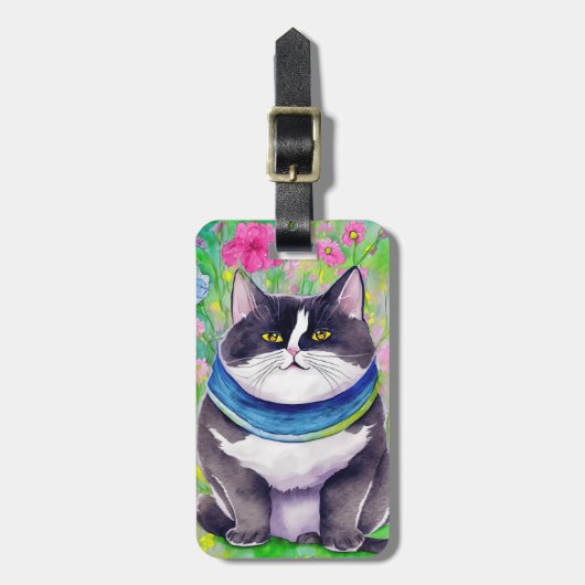 猫の荷札 ラゲッジタグ (正面縦)