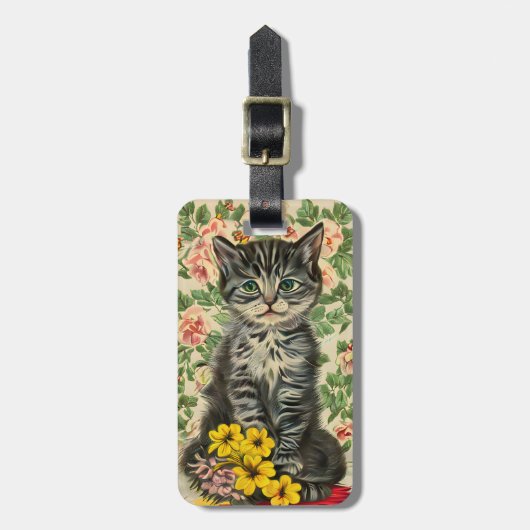 猫の荷札 ラゲッジタグ (正面縦)