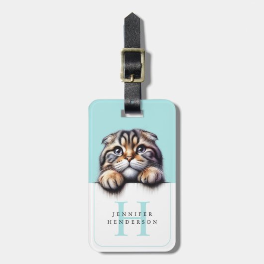 猫の荷物タグ ラゲッジタグ (正面縦)