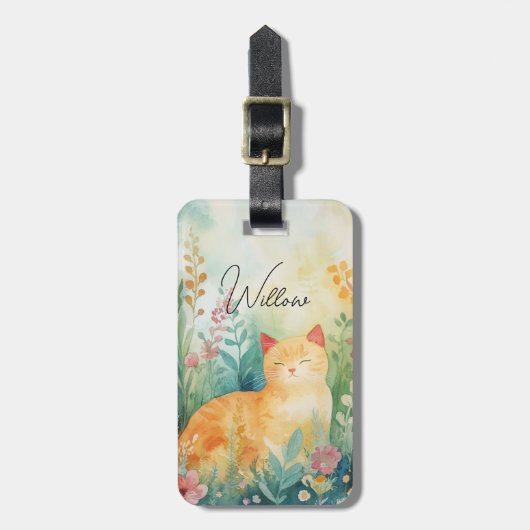 猫の荷物タグ ラゲッジタグ (正面縦)
