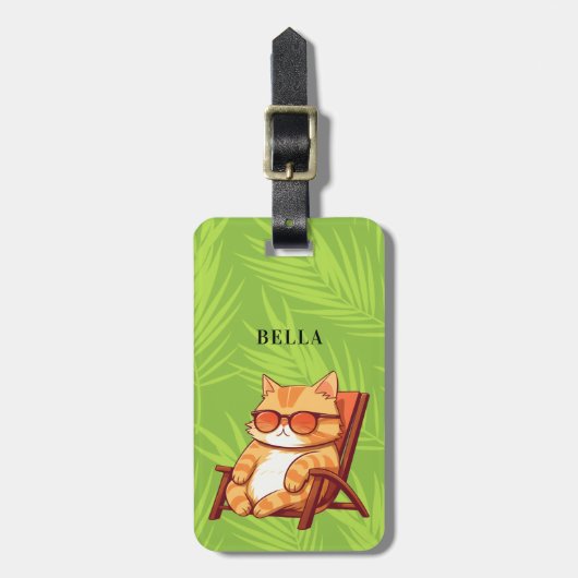 猫の荷物タグ ラゲッジタグ (正面縦)