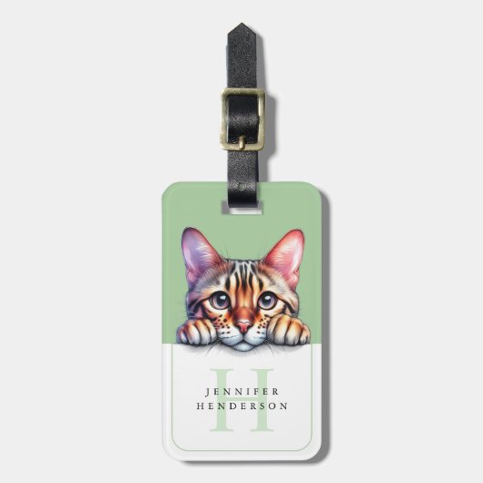 猫の荷物タグ ラゲッジタグ (正面縦)