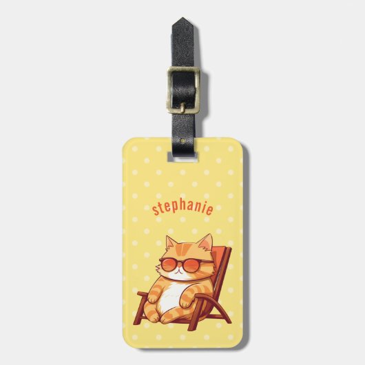 猫の荷物タグ ラゲッジタグ (正面縦)